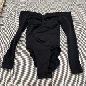 Black Off-Shoulder Bodysuit